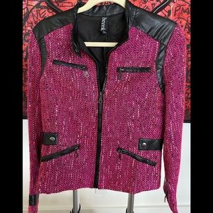 Super cool pink and fake black leather